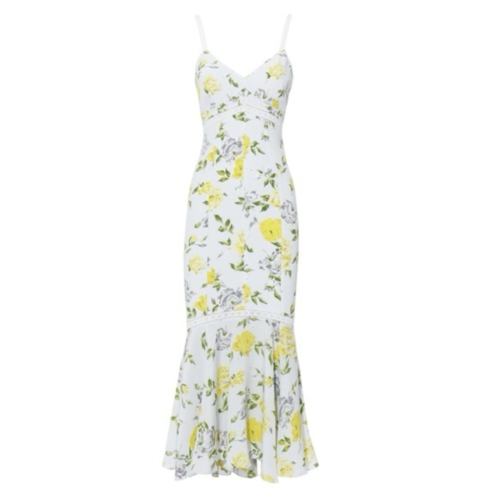 Cinq a Sept Jolene Sunglow Floral Midi Dress